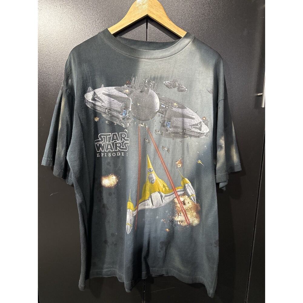 Vintage 90s Star Wars Shirt Mens XL Episode 1 The Phantom Menace Movie Promo